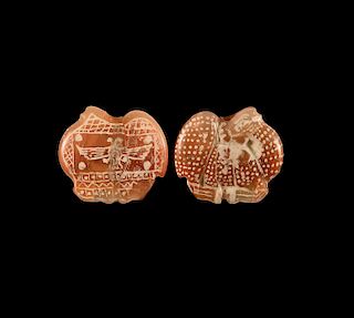 Western Asiatic Carnelian Amulet with Ahura Mazda