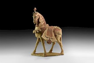 Chinese Caparisoned Horse Figurine