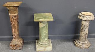 Lot of 3 Antique Marble Pedestals 1 with