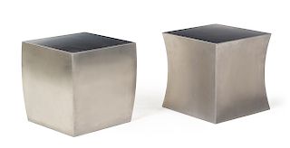 Attributed to Robert Kuo, (Chinese, b. 1945), silvered occasional tables