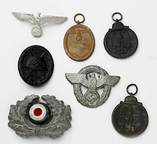 seven WWII German badges & insignia