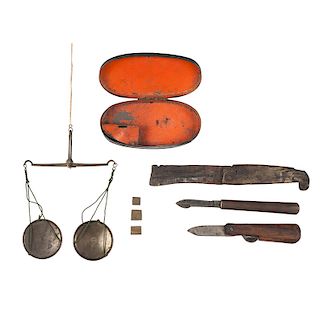 Elmira Prison Collection Including Hand Scale and Knives