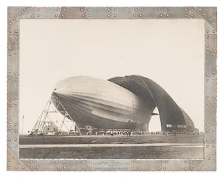 Margaret Bourke-White Photograph of the USS Akron with Frame Made from the Duralumin Used In Construction of the Airship