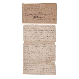 CSA Letter from Francis Fitzhugh, Charlottesville Light Artillery, Referencing the Battle of Cedar Creek