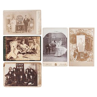 Curious Cabinet Cards of Musicians and Performers, Incl. "Gipsy Band"