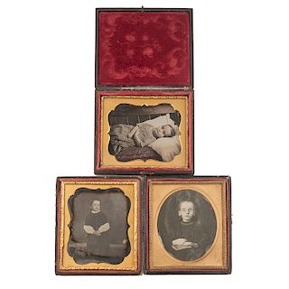 Lot of Three Possible Postmortem Daguerreotypes of Children 