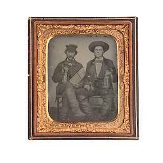 Sixth Plate Ambrotype of Railroad Workers by R.H. Vance, San Francisco