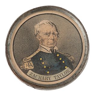 Zachary Taylor and Millard Fillmore Pewter Rim Medallion