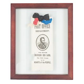 Abraham Lincoln The Nation Mourns His Loss Post Office Department Mourning Ribbon
