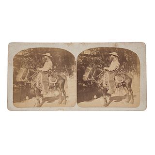 Cowboy Stereoview, Brownville, TX, Ca 1860s