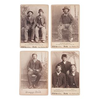 Herrin Cabinet Cards Featuring Klamath Indians Known for Assisting the Whites During the Modoc War, Lot of 4