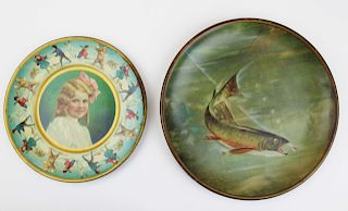 two ca 1907 tin litho trays including bears