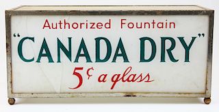 Canada Dry soda fountain glass display light