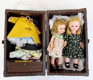 Madame Alexander dolls, trunk, clothes