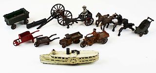 ca 1900 cast iron toys (as found)
