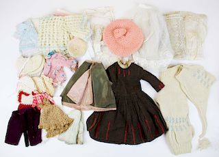 ca 1900 doll clothes, dress, cape