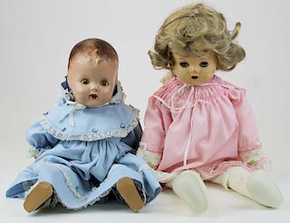 two early 20th c composition dolls