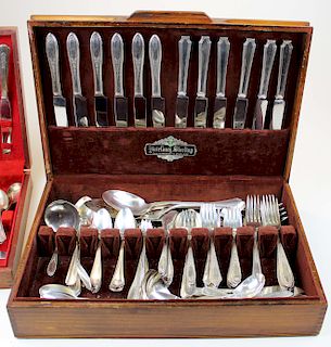 2 Silver-plated flatware sets, incl. some sterling