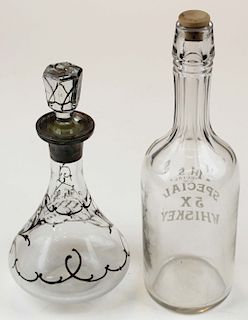 2 pre-prohibition era bar bottle decanters