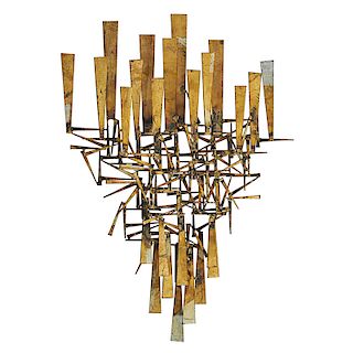 STYLE OF CURTIS JERE BRASS WALL SCULPTURE