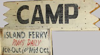 Two 20th c Camp signs
