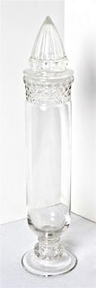 A Glass Apothecary Jar, Height 15 inches.
