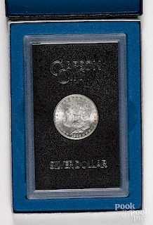 1882 Carson City Morgan silver dollar.