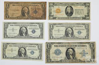 US paper currency, etc.