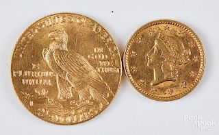 1926 Indian head gold coin, etc.