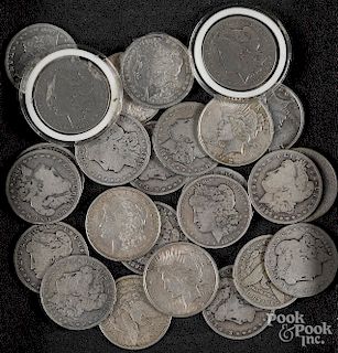 Twenty Morgan silver dollars, etc.