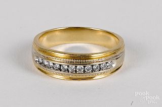 14K gold and diamond ring, 4.3 dwt.
