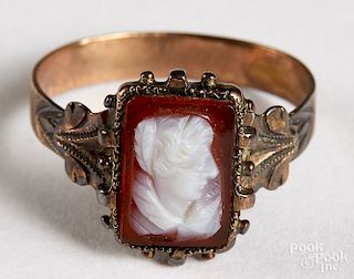 Gold filled cameo ring