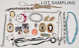 Assorted group of costume jewelry.