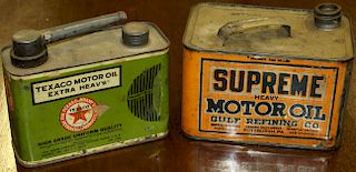 Two vintage oil cans 