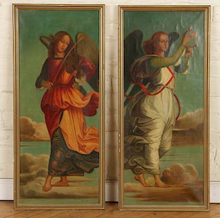 PAIR LATE 19TH C. FIGURAL OIL ON CANVAS PAINTINGS