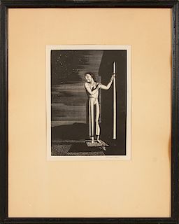 ROCKWELL KENT "STARRY NIGHT" WOOD ENGRAVING