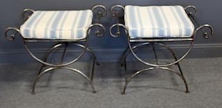 Pair of Vintage polished Steel Neoclassical Style