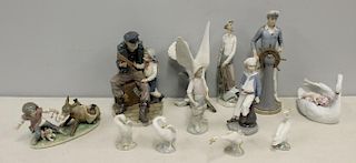 LLADRO. Grouping of 12 Signed Porcelain Figures.