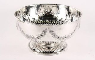 Sheffield Silver Plated Punch Bowl w/ Garlands