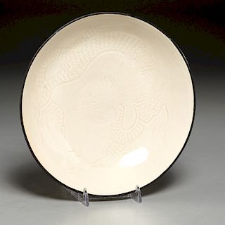 Chinese Ding ware white dragon bowl