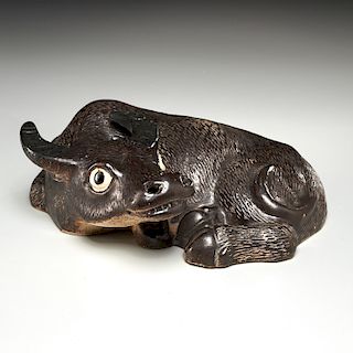 Chinese porcelain model of a water buffalo