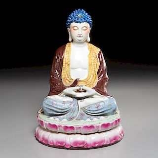 Chinese famille rose porcelain Buddha