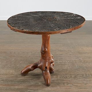 Antique rustic cyprus root table