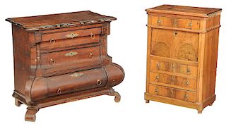 Two Continental Miniature Chests