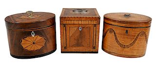 Three Georgian Inlaid Tea Boxes