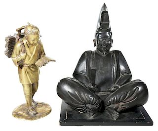 Two Japanese Bronze Figures