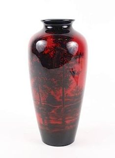 Rare Noritake Pigeon Blood Vase, Marked
