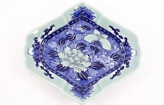 Japanese Diamond Form Porcelain Platter, 19th C.