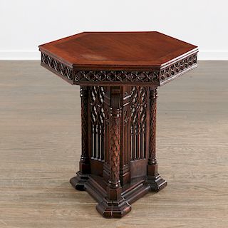 Elaborately carved Victorian Gothic table