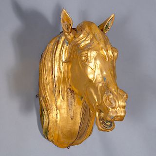 Gilt zinc horse head trade sign